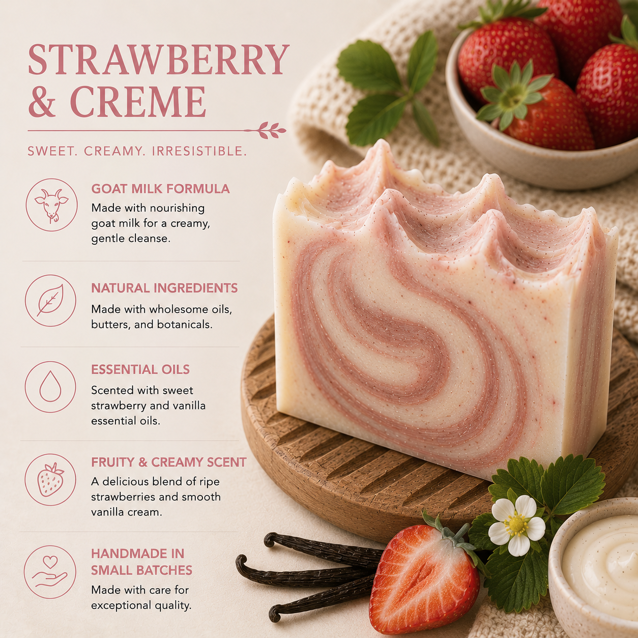 Strawberry and Cream Goat Milk Soap