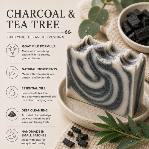 Charcoal and Tea Tree Goat Milk Soap