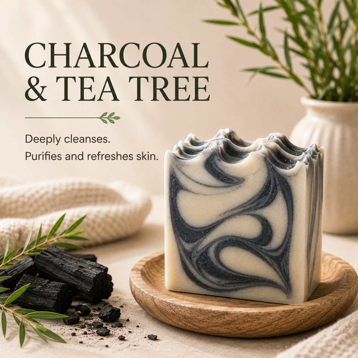 Charcoal and Tea Tree Goat Milk Soap