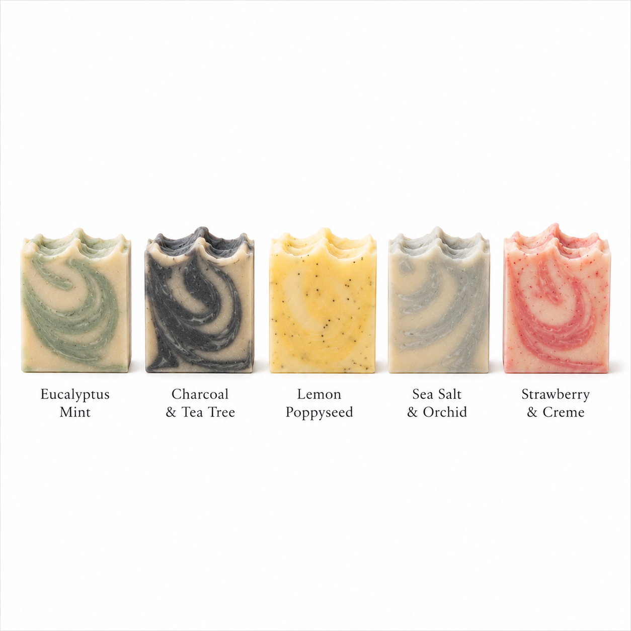 Fresh & Bright Collection – Set of 5 Handmade Goat Milk Soaps